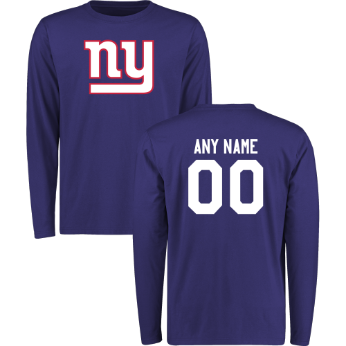 Men New York Giants Design-Your-Own Long Sleeve Custom NFL T-Shirt